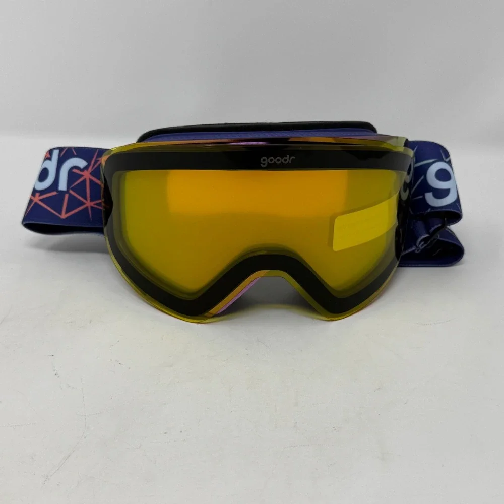 Goodr Snow Goggles Purple Pink Mirrored Yellow Interchangeable Lens Ski Board
